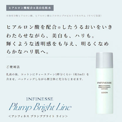 アルビオン アンフィネス ブライトニング コンセントレート ローション 24ml 医薬部外品 ミニサイズ 特製サイズ サンプル シワ改善・美白化粧水 充実の保湿 透明感 美白有効成分 ハリ みずみずしい シミ・ソバカス対策 ALBION albion