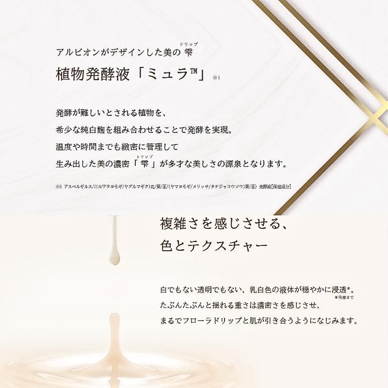 アルビオン フローラドリップ s 160 キット〈アルビオン フローラドリップ s（化粧液・現品）160ml、エクシア ブライトニング エクストラリッチミルク 50g、ブライトニング イマキュレート セラム Z（美白美容液）1.5ml×2個、フェイシャルコットン 20枚入〉ALBION albion