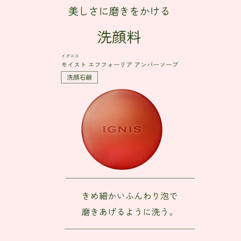 イグニス モイスト エフフォーリア アンバーソープ〈洗顔石鹸〉25g 外箱なし ミニサイズ 特製サイズ サンプル 保湿成分贅沢配合 伝統植物エキスを贅沢配合 上質な泡 心地よいハーバルフレッシュの香り IGNIS ignis ALBION albion