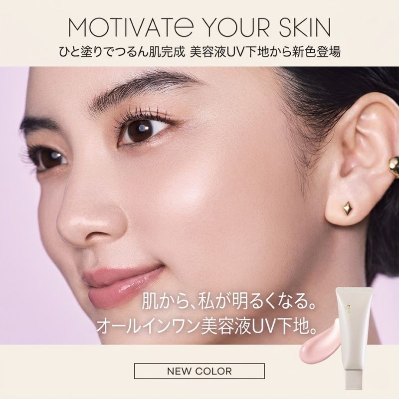 エクセル モチベートユアスキン MT02 ラベンダーピンク〈オールインワン美容液UVベース〉40g ライトファンデーション 毛穴 くすみカバー トーンアップ 崩れ防止 石けんオフ ブルーライトカット 皮脂・乾燥崩れW防止 日焼け止め効果 美容液成分配合 EXCEL excel