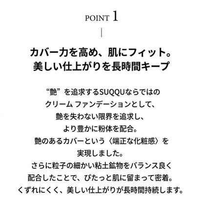 スック ザ ファンデーション〈クリームファンデーション〉#110 4g 外箱付き ミニサイズ 特製サイズ サンプル 高カバー 密着 崩れにくい 濃密なテクスチャー 肌にフィット 三変化の艶 美しい艶感 美容保湿複合成分TF しっとり 保湿 艶肌 SUQQU suqqu