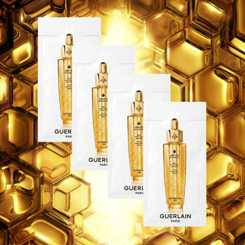 GUERLAIN ゲラン アベイユ ロイヤル ウォータリー オイル セロム〈オイル状美容液〉0.5ml*4枚 フランス製 お試しセット サシェサンプル トラベルサイズ 美容液 ハリ トラベル デパコス スキンケア 整肌 保湿 みずみずしい うるおい 乾燥 ハリ ツヤ