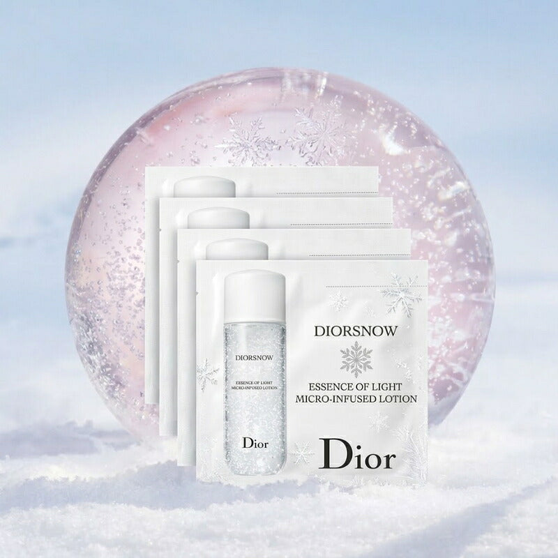 DIOR ディオール スノー エッセンス オブ ライト マイクロ ローション（薬用化粧水）3ml*4枚 フランス製 お試しセット サシェサンプル トラベルサイズ スキンケア ローション 透明感 保湿