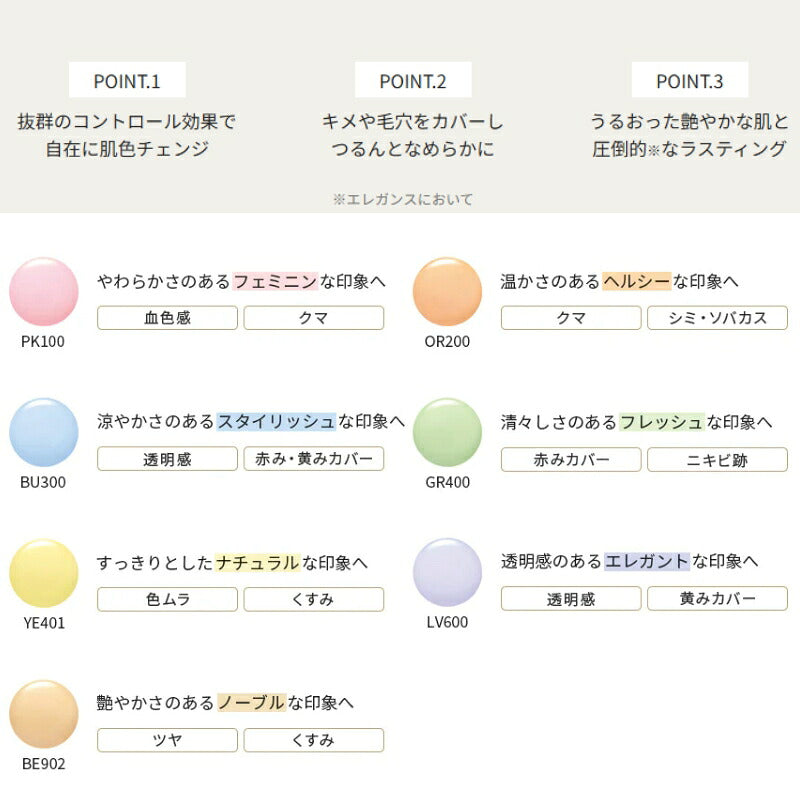 PK100｜エレガンス モデリング カラーベース NEW 全7色 リニューアル新発売 いち早くお試し〈肌色補正メイクアップベース〉4g ミニサイズ 特製サイズ サンプル 肌の凹凸・色ムラ補正 UV効果 SPF25 PA++ 血色感 透明感 キメ・毛穴カバー 艶やかな肌へ Elegance ALBION (PK100)